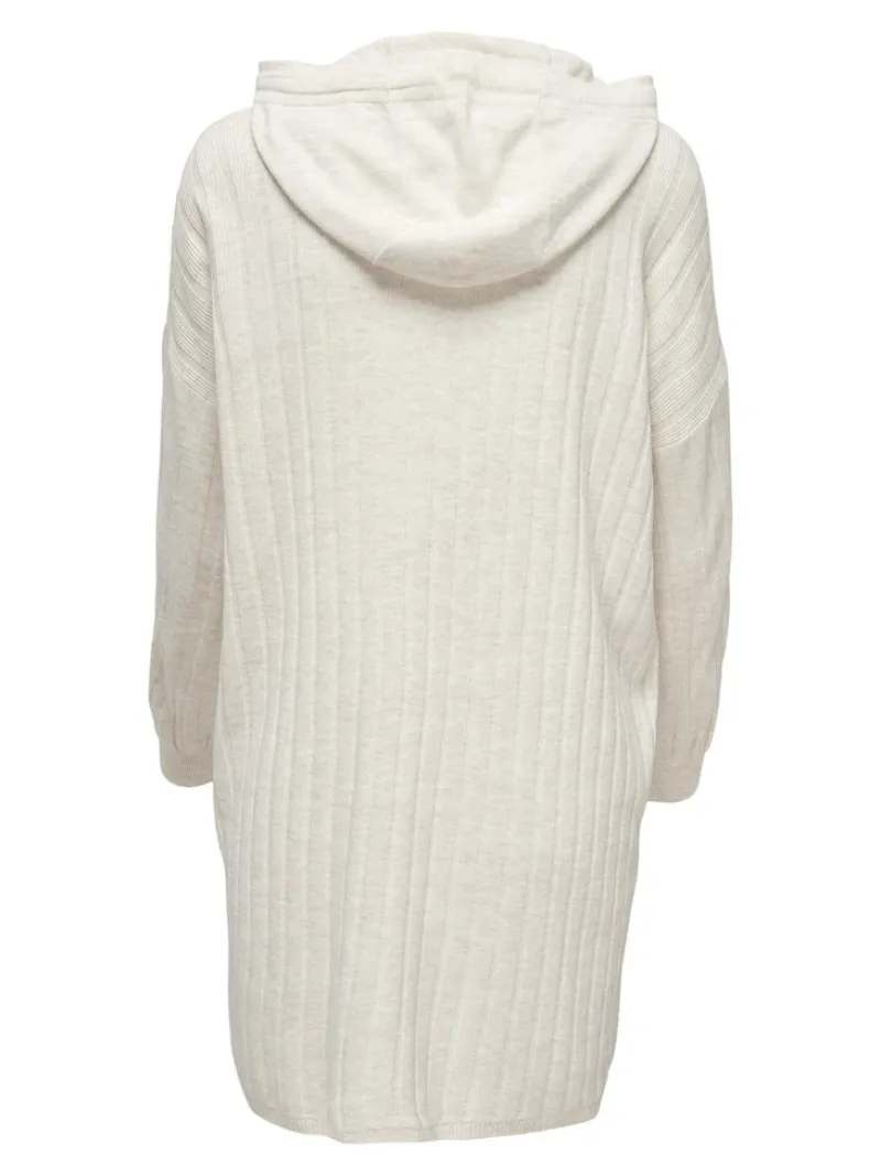 Only Kleider*ONLTESSA CAREY L/S HOOD DRESS KNT pumice stone