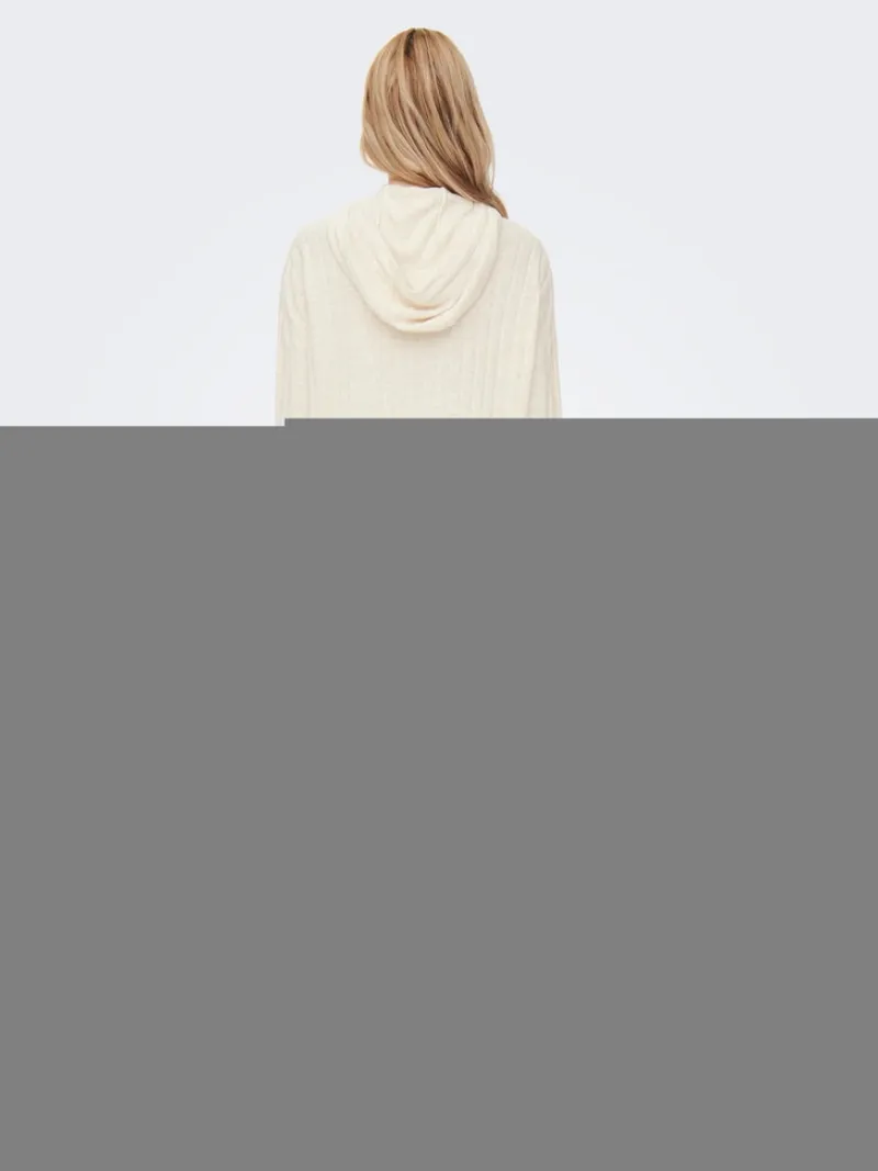 Only Kleider*ONLTESSA CAREY L/S HOOD DRESS KNT pumice stone