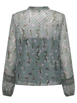 Only Blusen*ONLTESSA ELIZA LS TOP WVN Balsam Green