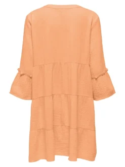 Only Kleider*ONLTHYRA PEPLON DRESS NOOS WVN Orange Chiffon