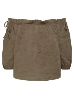 Only Blusen*ONLTILLA THYRA OFF SHOULDER TOP NN Walnut
