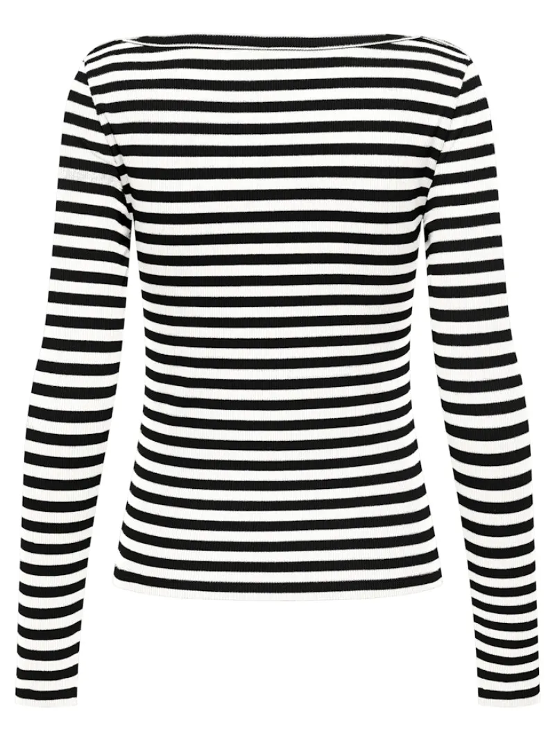 Only Shirts*ONLTRISTA L/S BOATNECK TOP BOX JRS black3