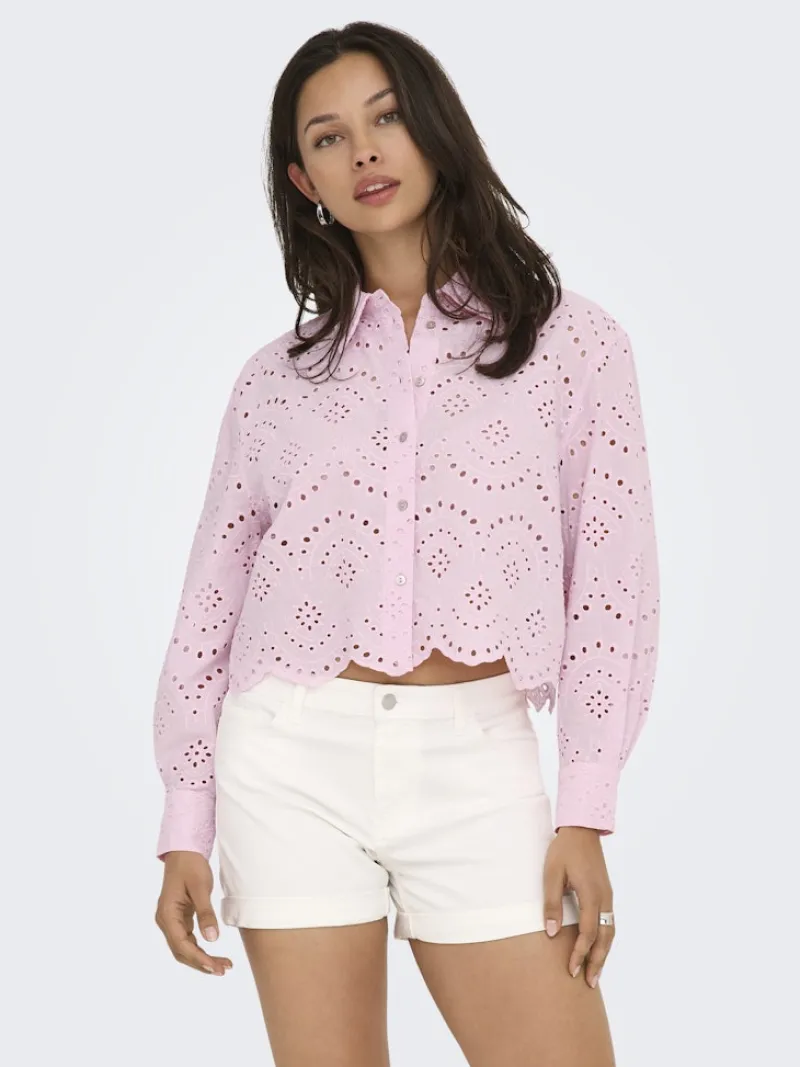 Only Blusen*ONLVALAIS L/S SHIRT WVN NOOS pink lady