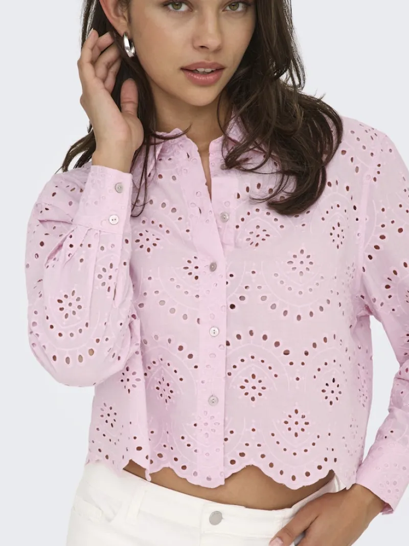 Only Blusen*ONLVALAIS L/S SHIRT WVN NOOS pink lady