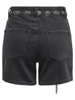 Only Shorts*ONLVEGA HW WESTERN BELT DNM SHORTS BJ Washed Black