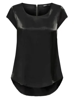 Only Blusen*ONLVIC SS SHIMMER TOP NOOS WVN Black