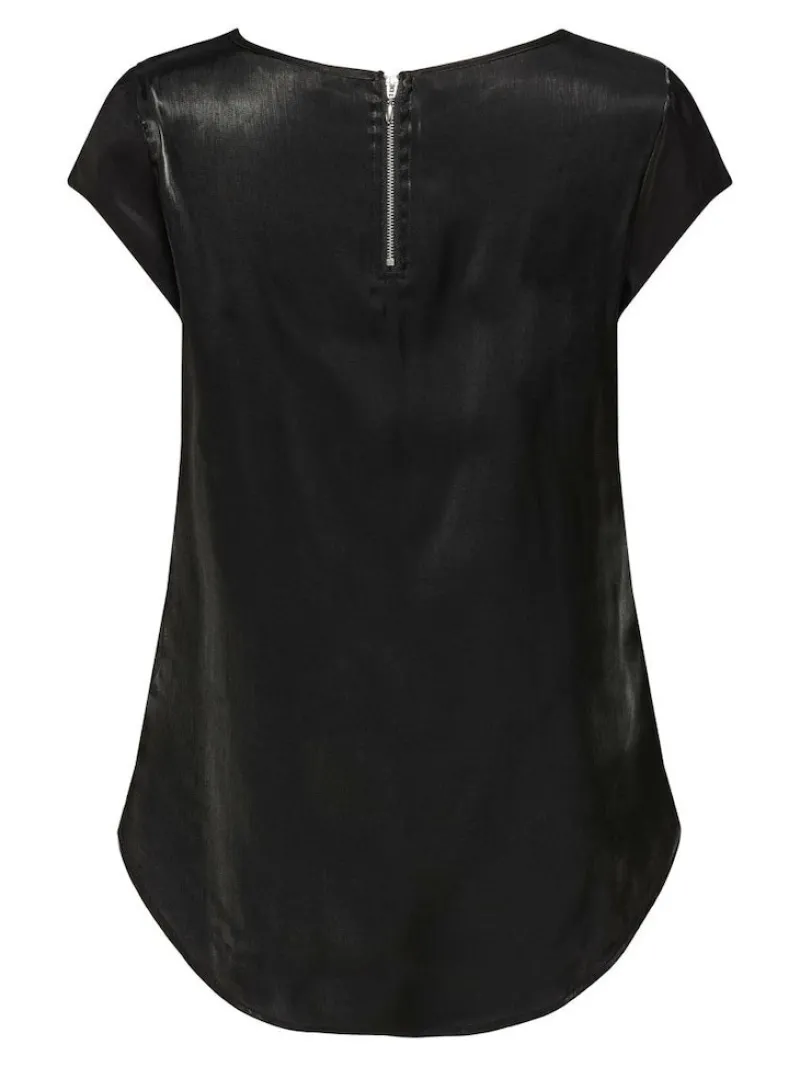 Only Blusen*ONLVIC SS SHIMMER TOP NOOS WVN Black