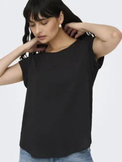 Only Blusen*ONLVIC S/S SOLID TOP NOOS WVN black1