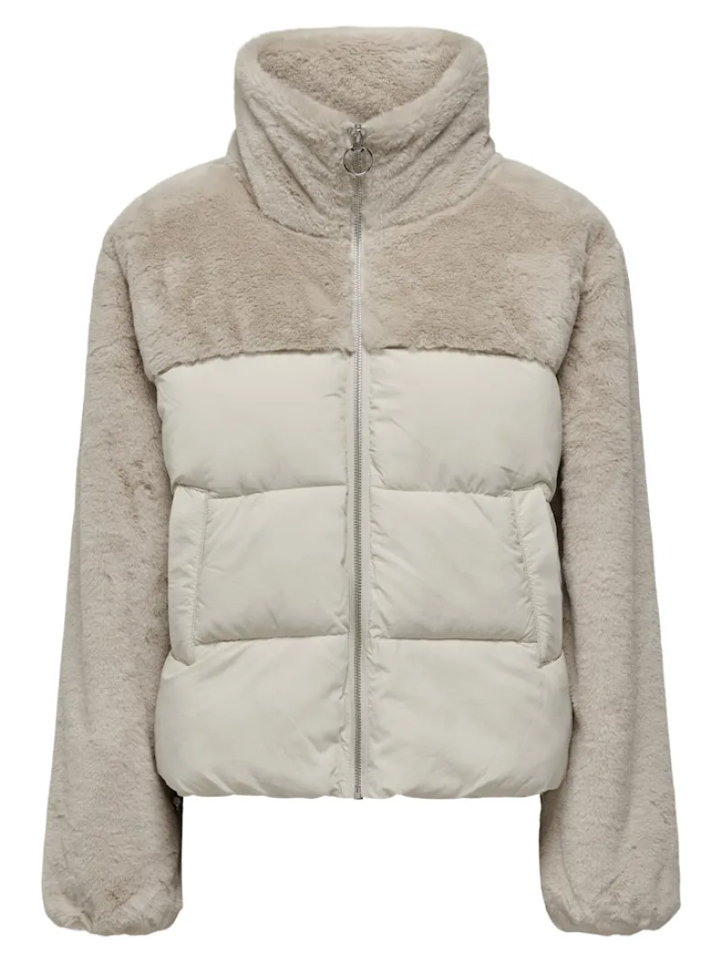Only Jacken*ONLWANJA FUR PUFFER MIX JACKET NOOS OTW moonbeam