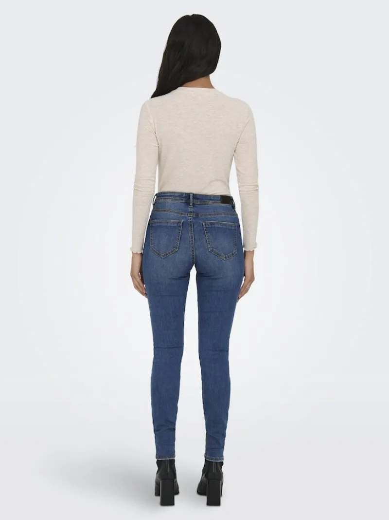 Only Jeans*ONLWAUW MID SK DESTROY DNM BJ209 Dark Blue Denim