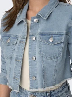 Only Jacken*ONLWONDER LS CROPPED DNM JACKET GUA NOOS Light Blue Denim