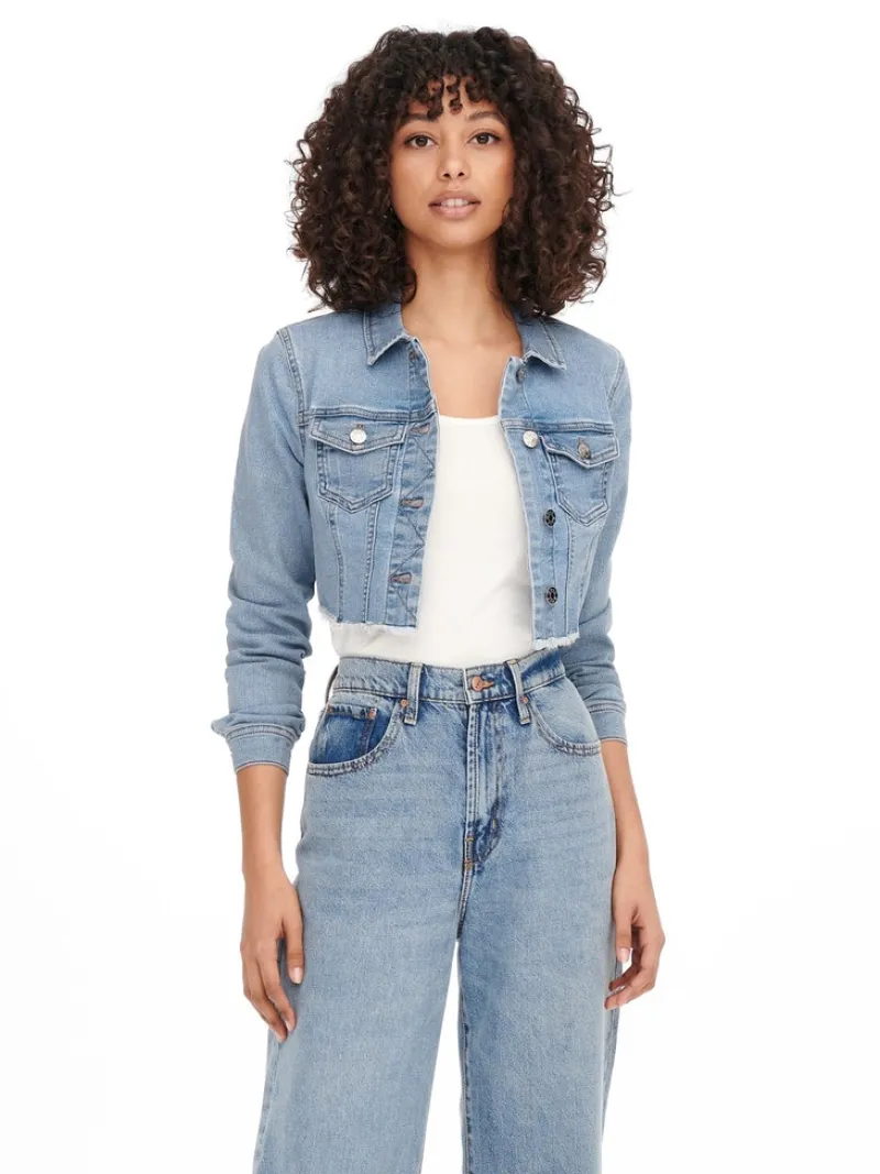 Only Jacken*ONLWONDER LS CROPPED DNM JACKET GUA NOOS Light Blue Denim