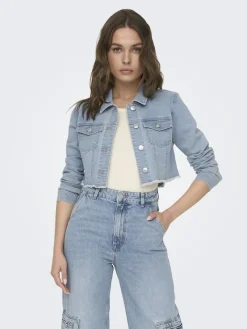 Only Jacken*ONLWONDER LS CROPPED DNM JACKET GUA NOOS Light Blue Denim