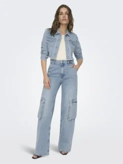 Only Jacken*ONLWONDER LS CROPPED DNM JACKET GUA NOOS Light Blue Denim