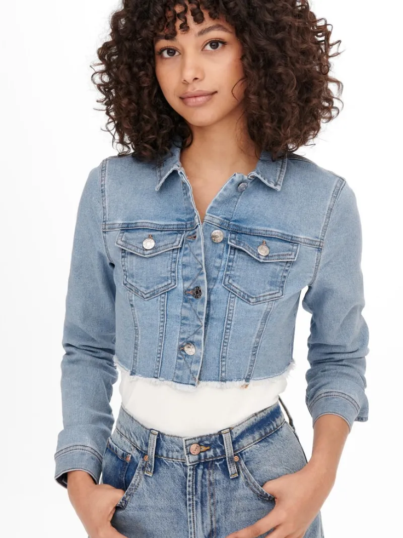 Only Jacken*ONLWONDER LS CROPPED DNM JACKET GUA NOOS Light Blue Denim