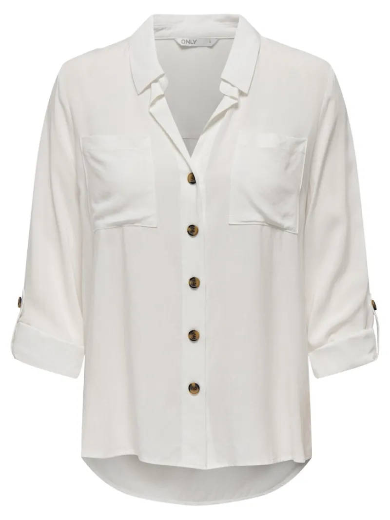 Only Blusen*ASMIN SHIRT L/S WVN NOOS Snow White