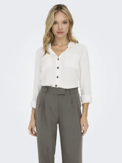 Only Blusen*ASMIN SHIRT L/S WVN NOOS Snow White