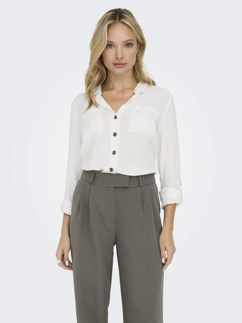 Only Blusen*ASMIN SHIRT L/S WVN NOOS Snow White