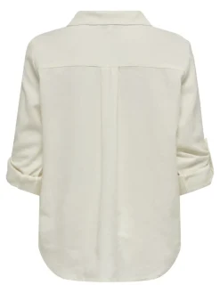 Only Blusen*ASMIN-CARO L/S LINEN SHIRT PNT NOOS Cloud Dancer
