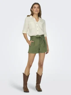 Only Blusen*ASMIN-CARO L/S LINEN SHIRT PNT NOOS Cloud Dancer