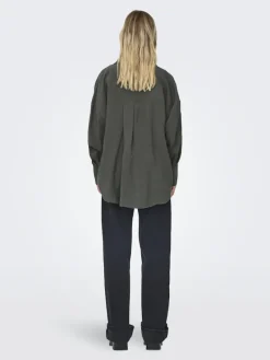 Only Blusen*ONLZAZIMA L/S LOOSE SHIRT WVN NOOS Phantom