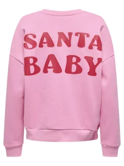 Only Pullover & Sweatshirts*ONLZENJA XMAS BOXY L/S BOX CS SWT sachet pink