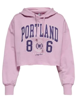 Only Pullover & Sweatshirts*ONLZOEY LS DREAMER CROPPED HOOD NN Chalk Violet