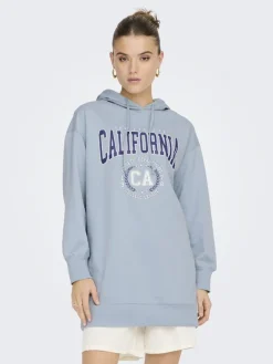 Only Pullover & Sweatshirts*ONLZOEY LS DREAMER OVERSIZE SWT TUNIC CS Dusty Blue