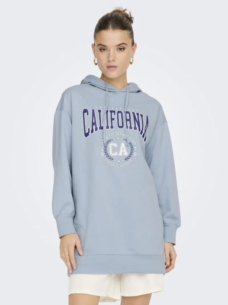 Only Pullover & Sweatshirts*ONLZOEY LS DREAMER OVERSIZE SWT TUNIC CS Dusty Blue