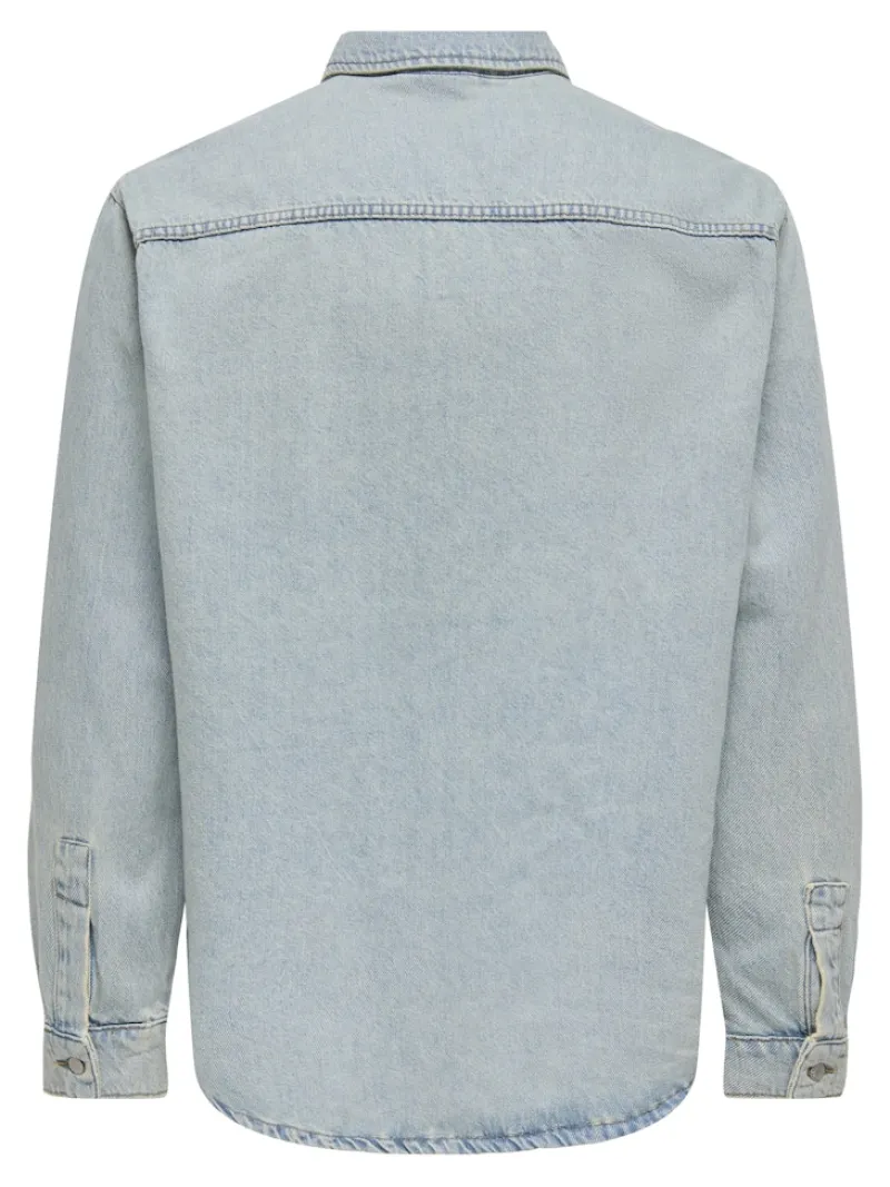 Only & Sons Hemden*ONSALP BOX TAI DNM JACKET Light Blue Denim