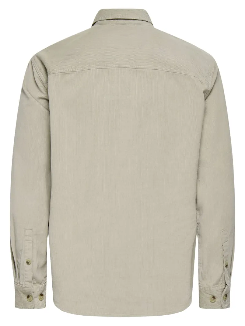 Only & Sons Hemden*ONSALP 2PKT WASHD CORD LS SHIRT OTL Silver Lining