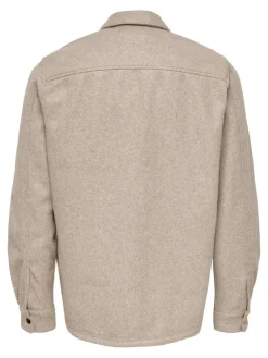 Only & Sons Hemden*ONSASH OVR WOOLEN LOOK PKT LS SHIRT NOOS chinchilla