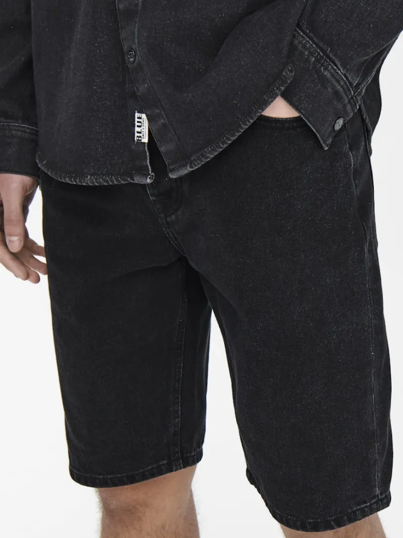 Only & Sons Shorts*ONSAVI SHORTS BLACK PK 1899 Black Denim