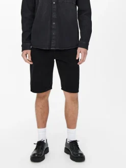 Only & Sons Shorts*ONSAVI SHORTS BLACK PK 1899 Black Denim