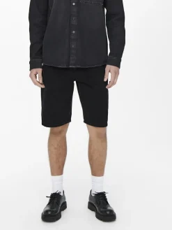 Only & Sons Shorts*ONSAVI SHORTS BLACK PK 1899 Black Denim
