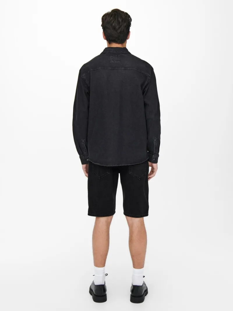 Only & Sons Shorts*ONSAVI SHORTS BLACK PK 1899 Black Denim