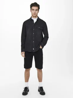 Only & Sons Shorts*ONSAVI SHORTS BLACK PK 1899 Black Denim
