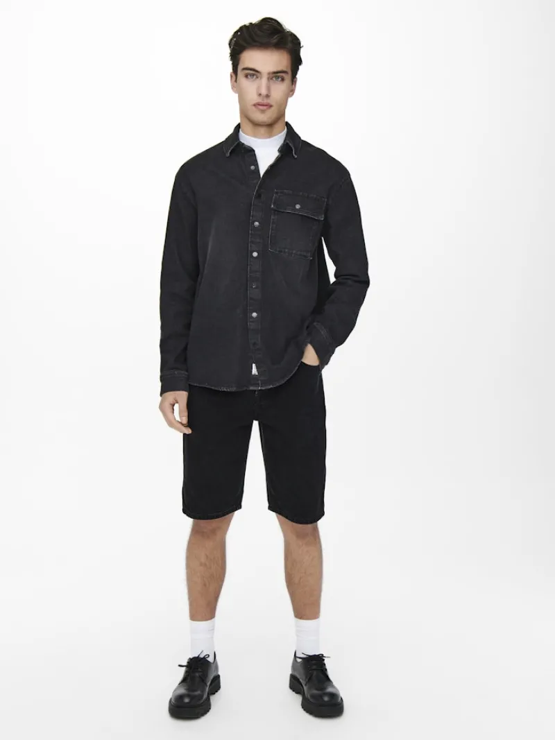 Only & Sons Shorts*ONSAVI SHORTS BLACK PK 1899 Black Denim