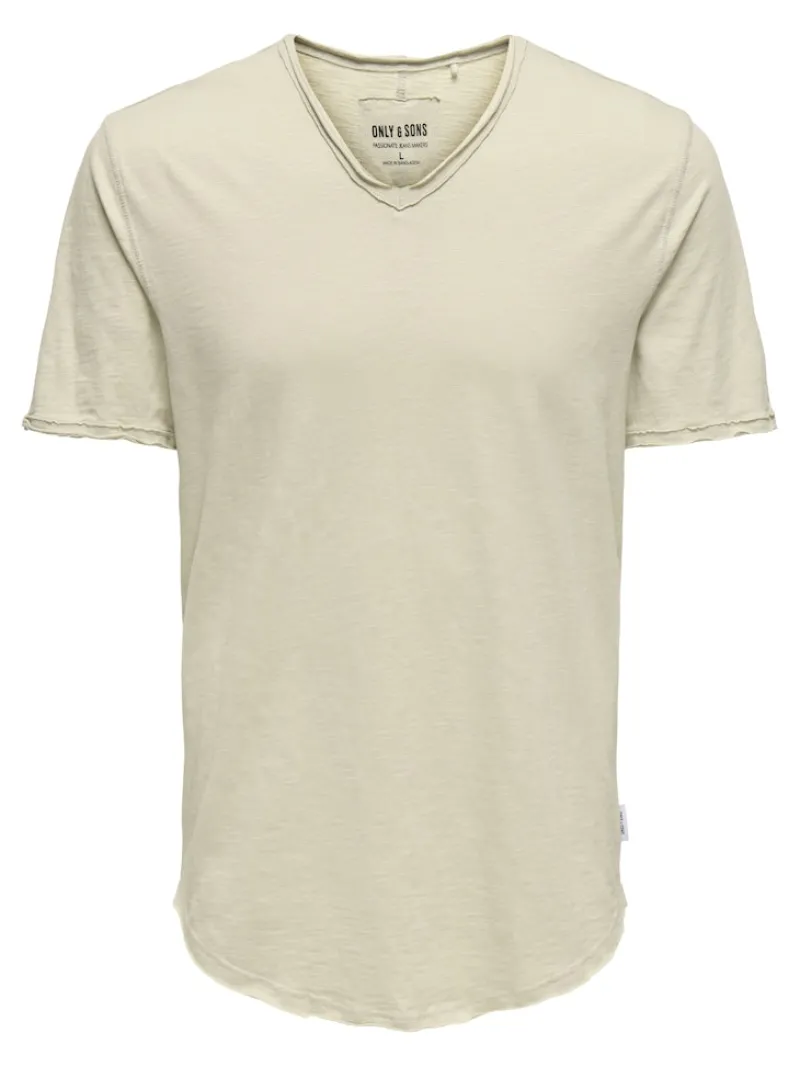 Only & Sons Shirts*ONSBENNE LONGY V-NECK SS TEE NOOS Silver Lining