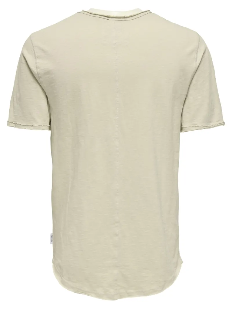 Only & Sons Shirts*ONSBENNE LONGY V-NECK SS TEE NOOS Silver Lining