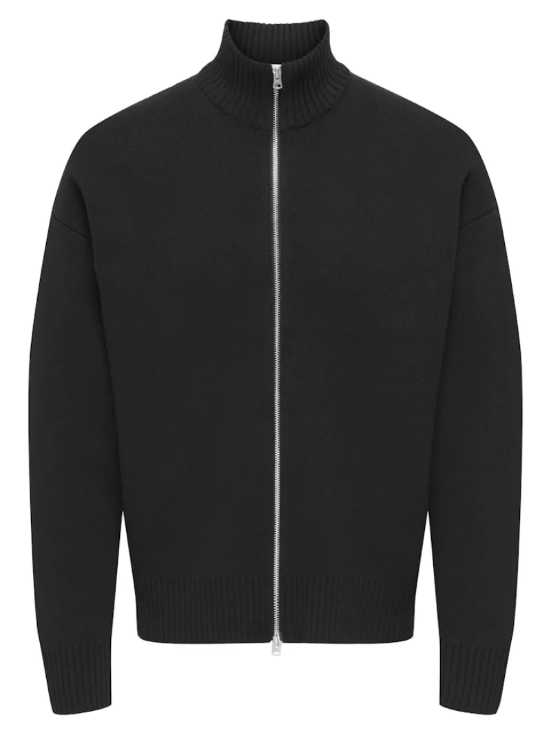Only & Sons Pullover & Sweatshirts*ONSBLAKE DS HIGH NECK CARDIGAN KNIT NOOS Black