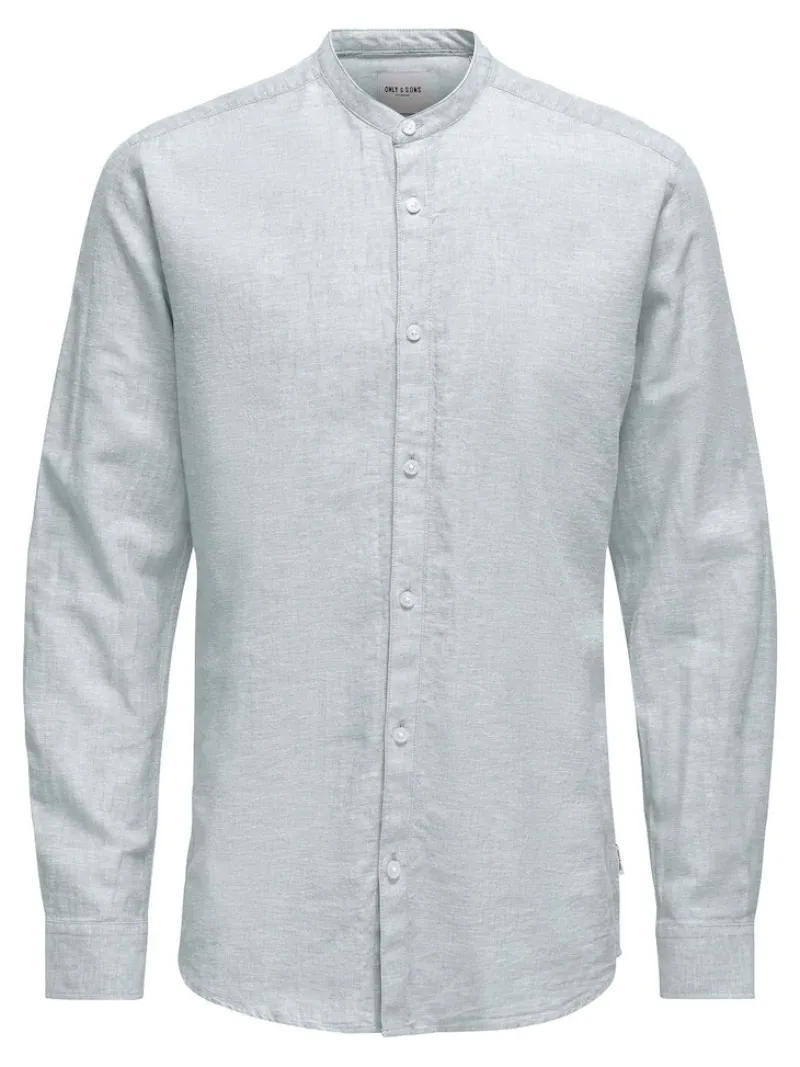 Only & Sons Hemden*ONSCAIDEN LIFE LS LINEN BLEND MAO NOOS Cashmere Blue