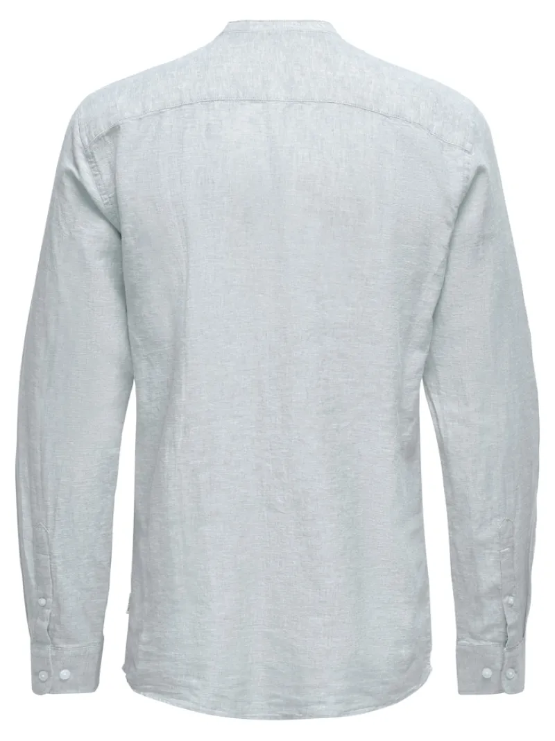 Only & Sons Hemden*ONSCAIDEN LIFE LS LINEN BLEND MAO NOOS Cashmere Blue