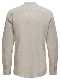 Only & Sons Hemden*ONSCAIDEN LIFE LS LINEN BLEND MAO NOOS chinchilla