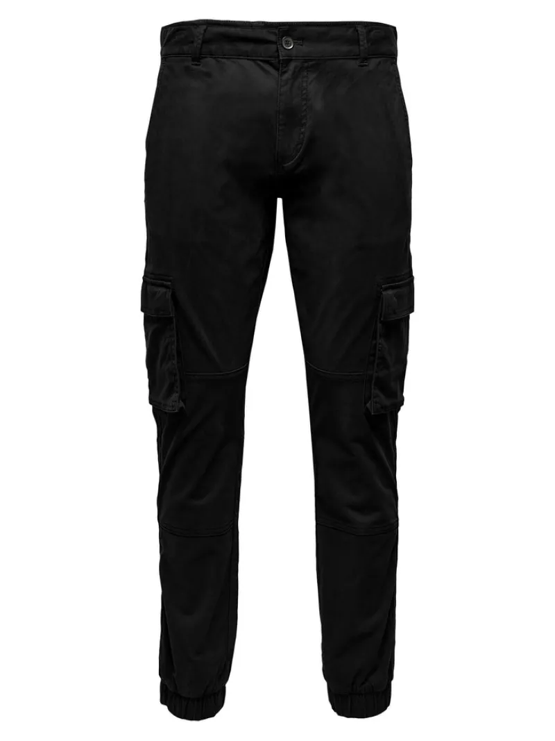 Only & Sons Hosen|Big Boys*ONSCAM STAGE CARGO CUFF LIFE 6687 NOOS Black