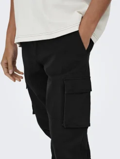 Only & Sons Hosen|Big Boys*ONSCAM STAGE CARGO CUFF LIFE 6687 NOOS Black