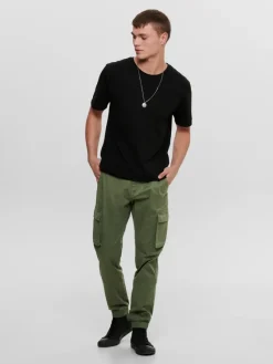 Only & Sons Hosen|Big Boys*ONSCAM STAGE CARGO CUFF LIFE 6687 NOOS Olive Night