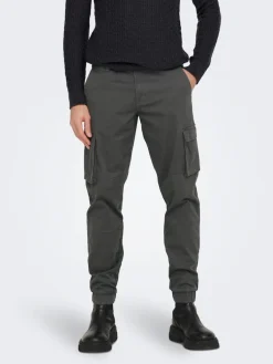 Only & Sons Hosen|Big Boys*ONSCAM STAGE CARGO CUFF LIFE 6687 NOOS grey pinstripe