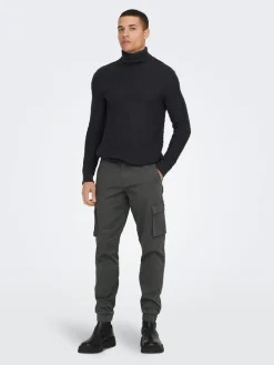 Only & Sons Hosen|Big Boys*ONSCAM STAGE CARGO CUFF LIFE 6687 NOOS grey pinstripe