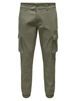 Only & Sons Hosen|Big Boys*ONSCAM STAGE CARGO CUFF LIFE 6687 NOOS Deep Lichen Green